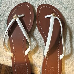 Tory Burch size 8 white sandals. Perfect condition!
